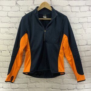 Nike Sphere Thermal Jacket Mens Sz M Blue Orange‎ 1/3 Zip Thumb Holes